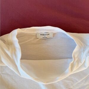 White Babaton Padded Shoulder Top/T-Shirt